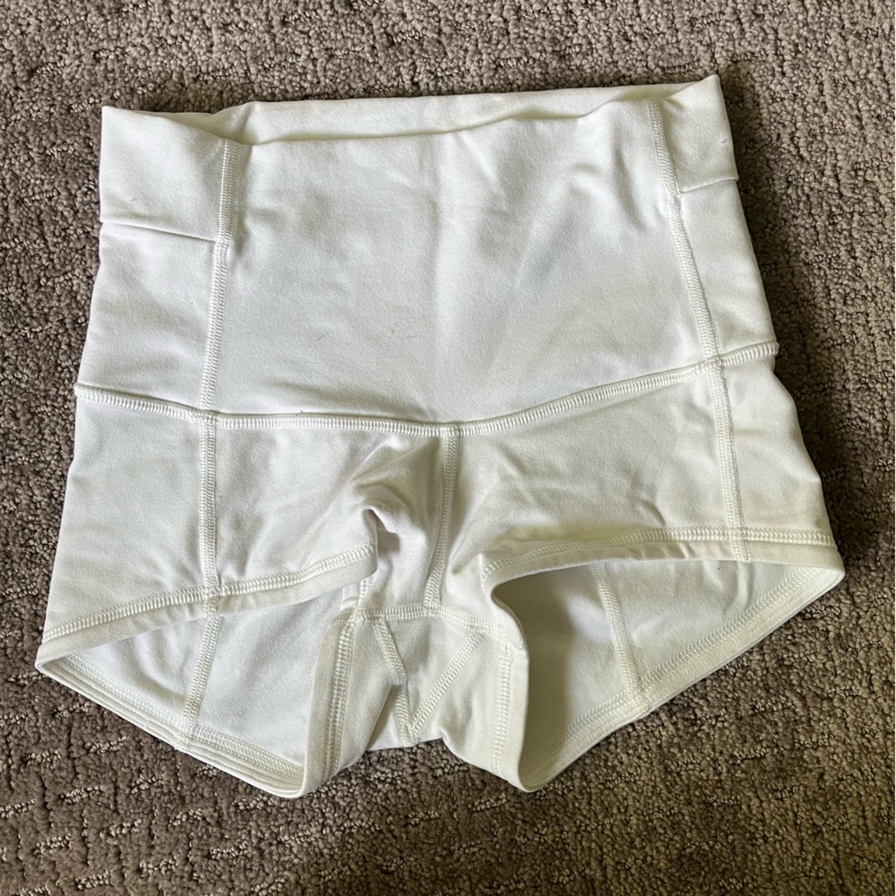 Lululemon white bike shorts